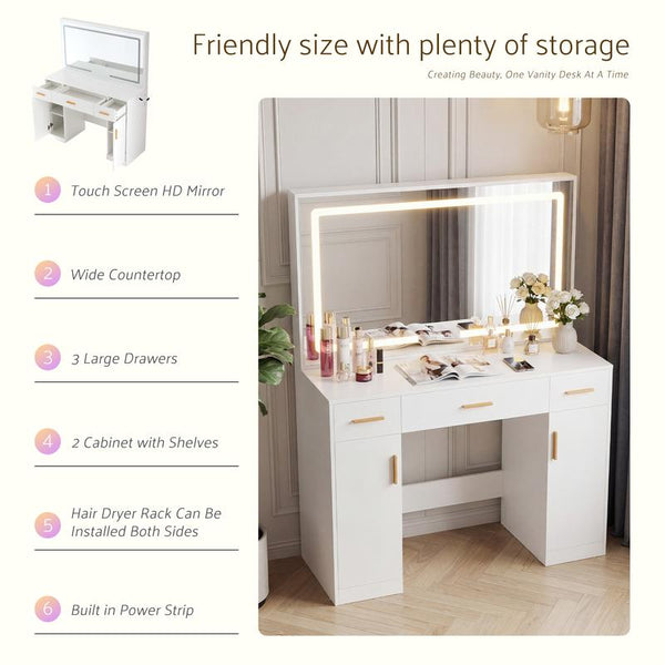 Luxe Lighted Vanity Desk
